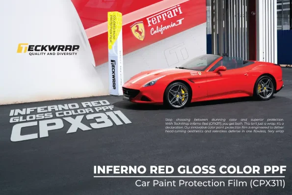 TeckWrap Inferno Red Gloss CPX311 | Color PPF Cao Cấp Cho Ferrari California T