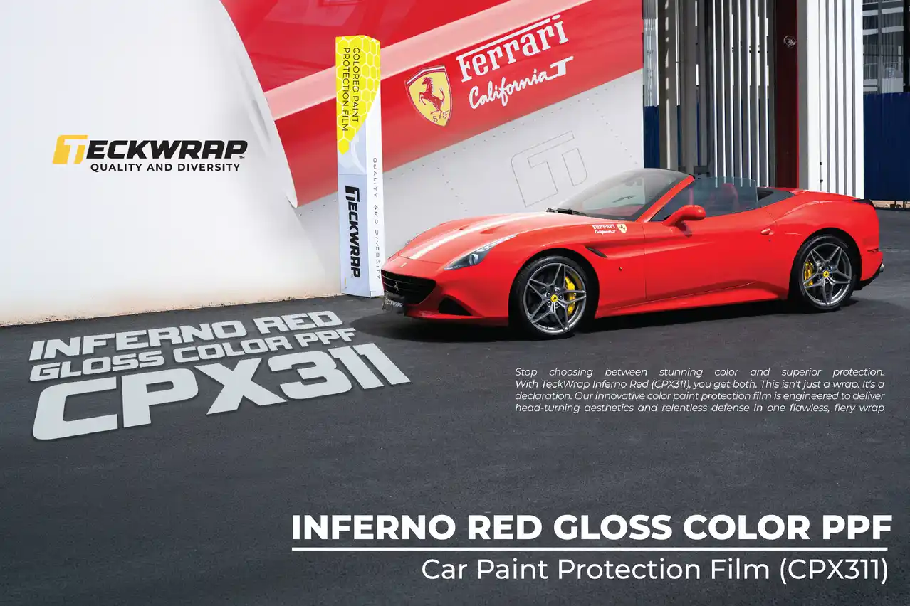 TeckWrap Inferno Red Gloss CPX311 | Color PPF Cao Cấp Cho Ferrari California T